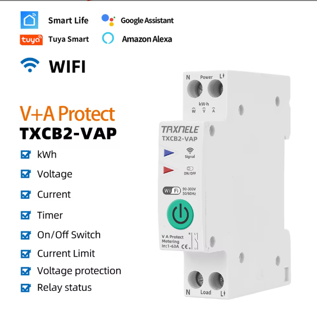 فیوز مینیاتوری هوشمند (محافظ ولتاژ و جریان نمایش مصرف انرژی)