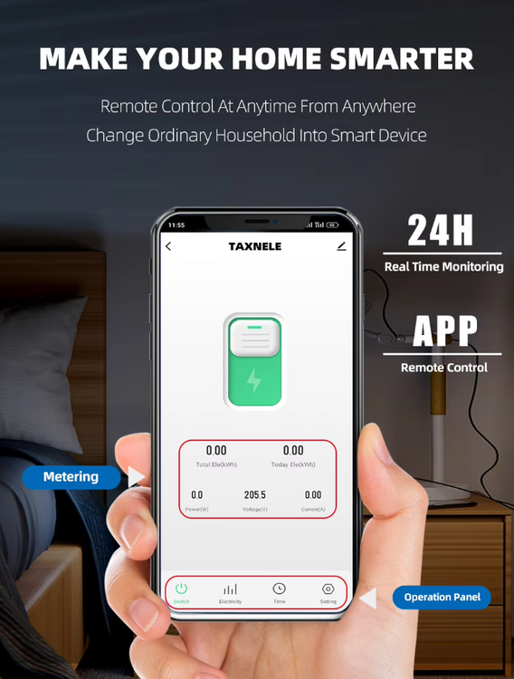 فیوز مینیاتوری هوشمند (محافظ ولتاژ و جریان نمایش مصرف انرژی)