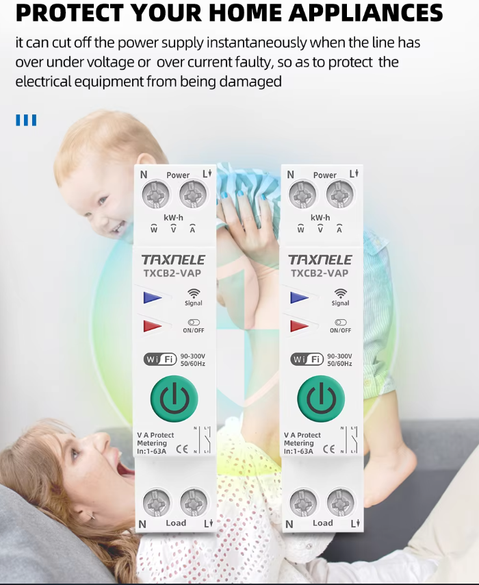 فیوز مینیاتوری هوشمند (محافظ ولتاژ و جریان نمایش مصرف انرژی)