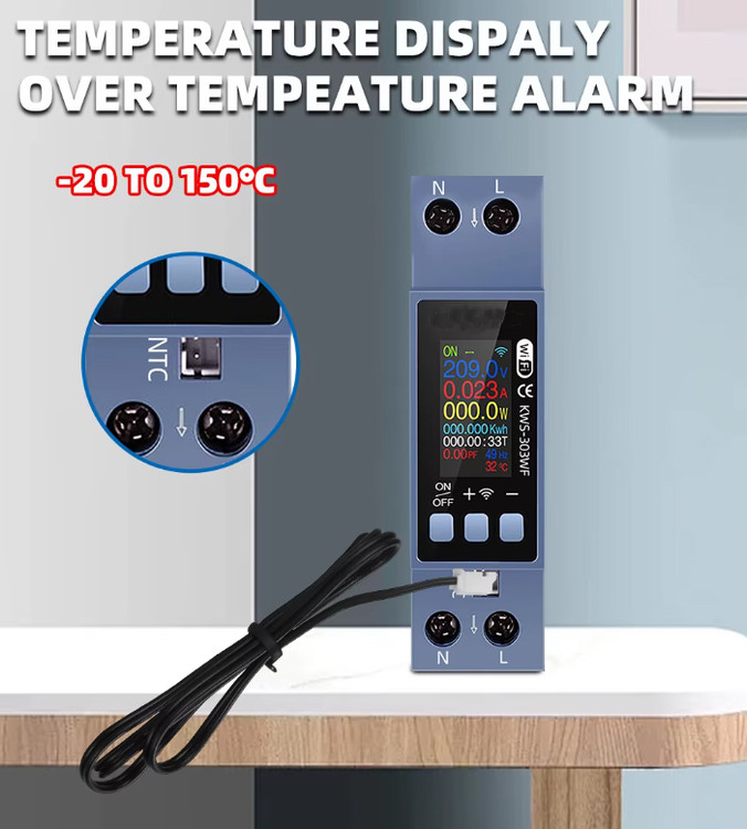 مینیاتوری هوشمند 40 آمپر WIFI (محافظ ولتاژ جریان دما)