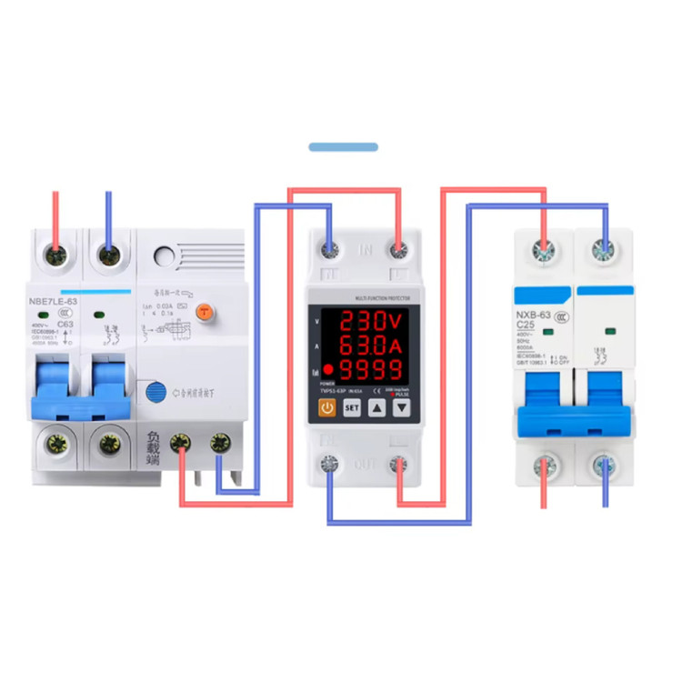 محافظ هوشمند ولتاژ جریان و کنتور انرژی مصرفی