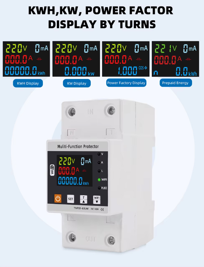 محافظ هوشمند(ولتاژ-جریان-نشتی جریان، کنتور انرژی)