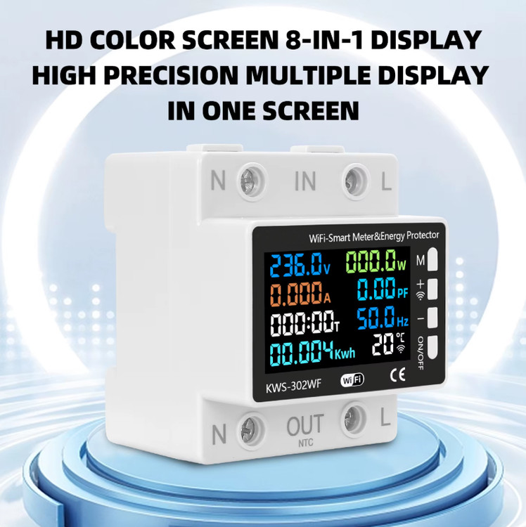 محافظ و نمایشگر هوشمند تکفاز مدل KWS-302WF – کنترل ولتاژ، جریان و دما