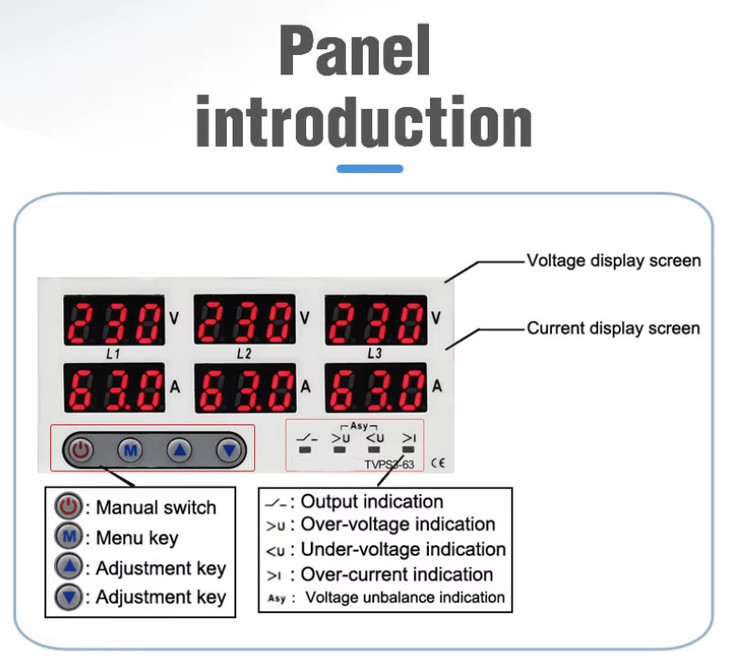 محافظ ولتاژ جریان سه فاز دیجیتال 63 آمپر