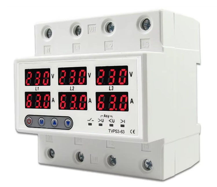 محافظ ولتاژ جریان سه فاز دیجیتال 63 آمپر
