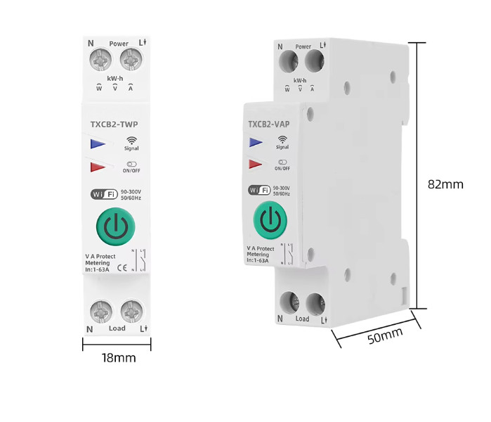 مینیاتوری هوشمند قابل تنظیم 1-63 آمپر (محافظ ولتاژ و جریان)