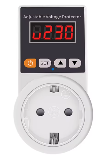 محافظ ولتاژ پلاگین مدل دیجیتال قابل تنظیم 16 آمپر